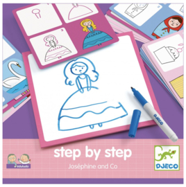 Djeco Step by Step tekenkaarten "prinsessen" | 4-7 jaar