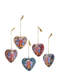 Madam Stoltz Handpainted papermache hearts PER STUK