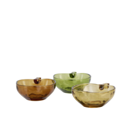 Madam Stoltz Apple glass bowl | groen