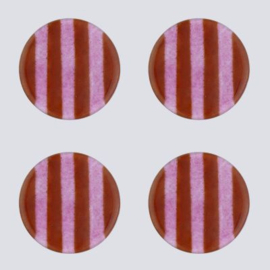 Cavari Atelier "Artisano" Coasters PER STUK | magenta stripes