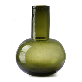 HKliving green glass vase L | Groen glazen vaas L