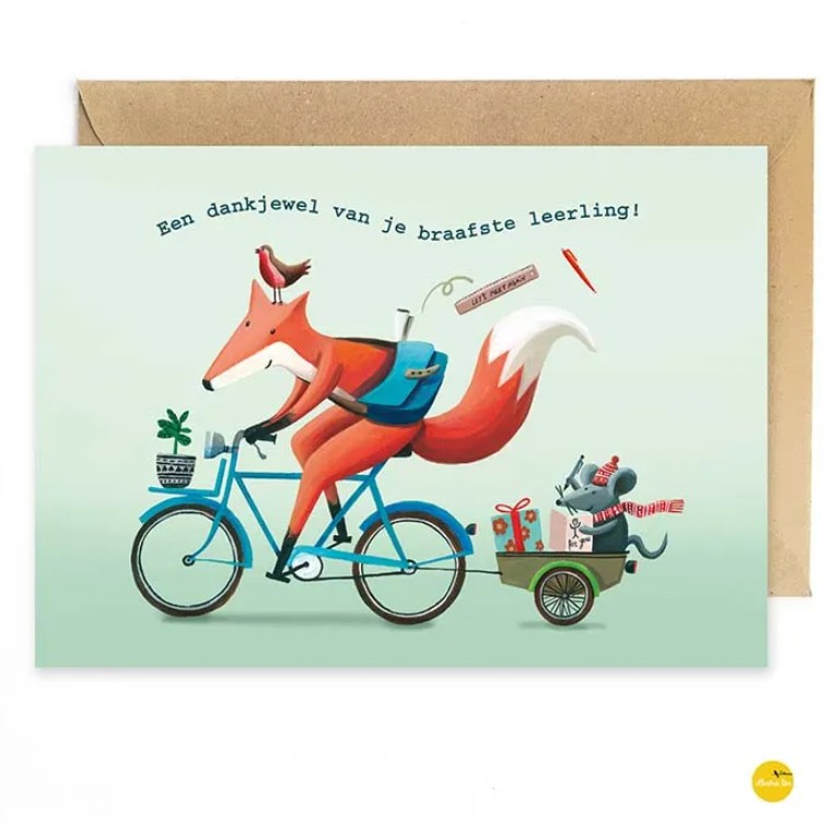 Wenskaart Een dankjewel van je braafste leerling