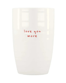 Zusss Koffiemok L "Love you more" | wit rood