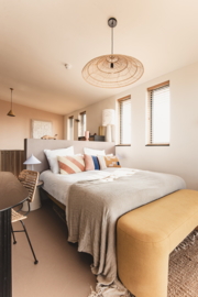 HKliving Striped velvet cushion / Gestreept fluwelen kussen (40x60) | Peach cream