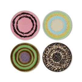 HKliving 70's Ceramics Coaters "Final touch" set of 4