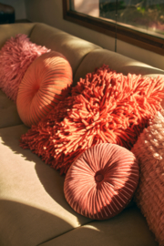 HKliving Round riple cushion | burgundy