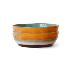 HKliving 70's Ceramics Pastabowl "Golden Houre"