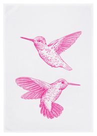 Theedoek "Kolibri" | neon roze