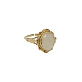 À la Collection Vintage ovale ring | witte quartz
