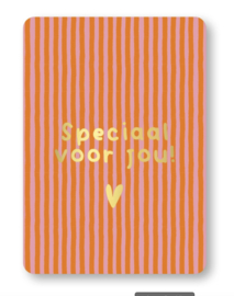Kassaplan A6 Ansichtkaart "Speciaal voor jou" | oranje roze