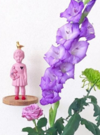 Lammers & Lammers Pupke roze met duif goud