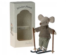 Maileg Winter mouse with ski set Big brother