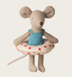 Maileg Beach mouse with float Little Sister | red dots