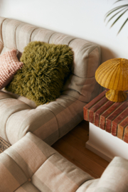 HKliving Fluffy Cushion | olive