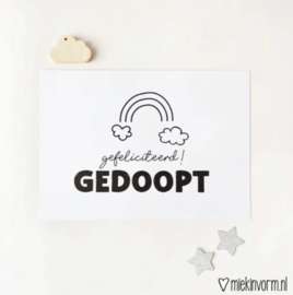 MiekInVorm Ansichtkaart | Gefeliciteerd Gedoopt