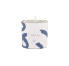 Zusss Geurkaars in wikkel "I like you" | offwhite blauw