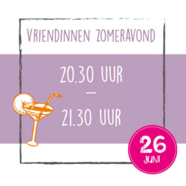 Woensdag 26 juni - 20.30 uur t/m 21.30 uur