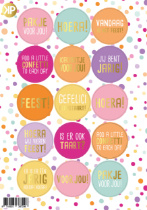 Kassaplan Stickervel "Feest" confetti