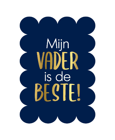 Kassaplan A6 Ansichtkaart "Mijn vader is de beste" | donkerblauw