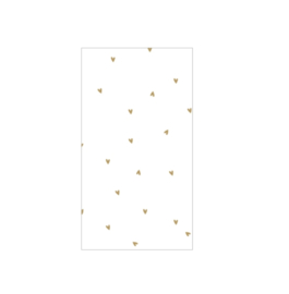Zusss | Servetten "hartjes" 11x20cm wit/goud