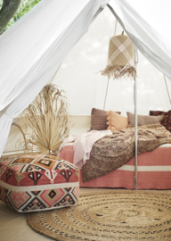 Madam Stoltz Artisan Home Decor Handwoven wool pouf