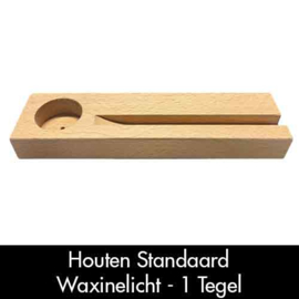 Tegelstandaard met waxinelichtje hout | naturel