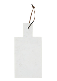 Madam Stoltz Marble chopping board with leather | white