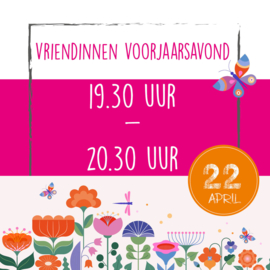 Woensdag 22 april - 19.30 uur t/m 20.30 uur