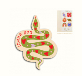 The Gift Label Cut Out Cards "Snake - Thank You"