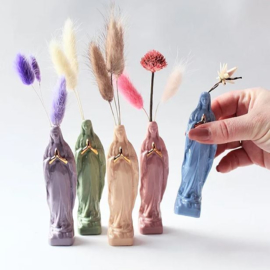 Atelier SAF Maria Vaasje met gouden handjes XL | Lichtblauw