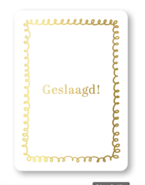 Kassaplan A6 Ansichtkaart "Geslaagd " | wit