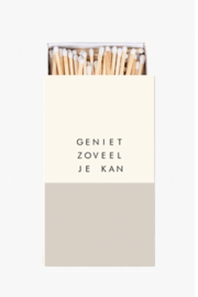 Zusss | lucifers "geniet zoveel je kan" | beige