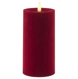 Sirius Nordic Design Sille LED candle Velvet 7,5 x 15 cm | cherry