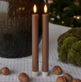 Sirius Nordic Design Sille LED candle Lacquer 2 x 20 cm 2 pcs | Toffee