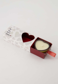 Zusss Geurkaarsjes in doosje "Hart" set van 2 | rood