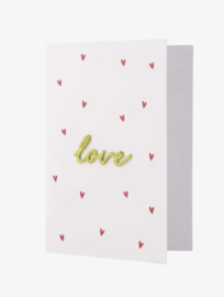 Zusss Wenskaart met  strijkembleem "love"