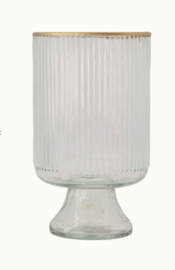 Zusss Tafelvaas op voet "ribbel" M | glas