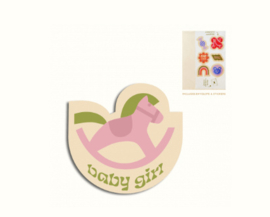 The Gift Label Cut Out Cards "Rocking Horse - Baby Girl"