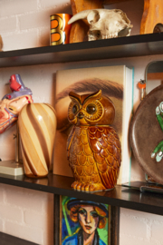 HKliving Ceramic Owl jar | roasted