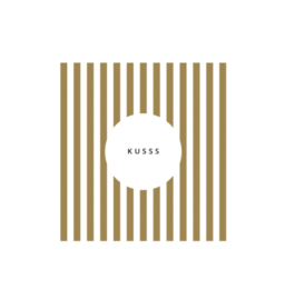 Zusss | Servetten "kusss" streep 12,5x12,5cm wit/oker