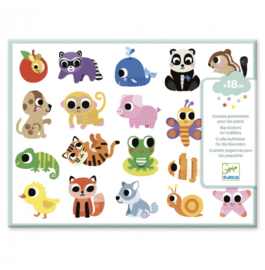 Djeco Stickers "Grote dieren" voor kleintjes | 1,5 jaar