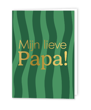 Kassaplan Dubbel kaart "Mijn lieve papa" | groen gestreept