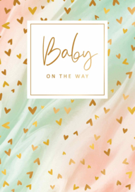 Dubbele wenskaart "Baby on the way"