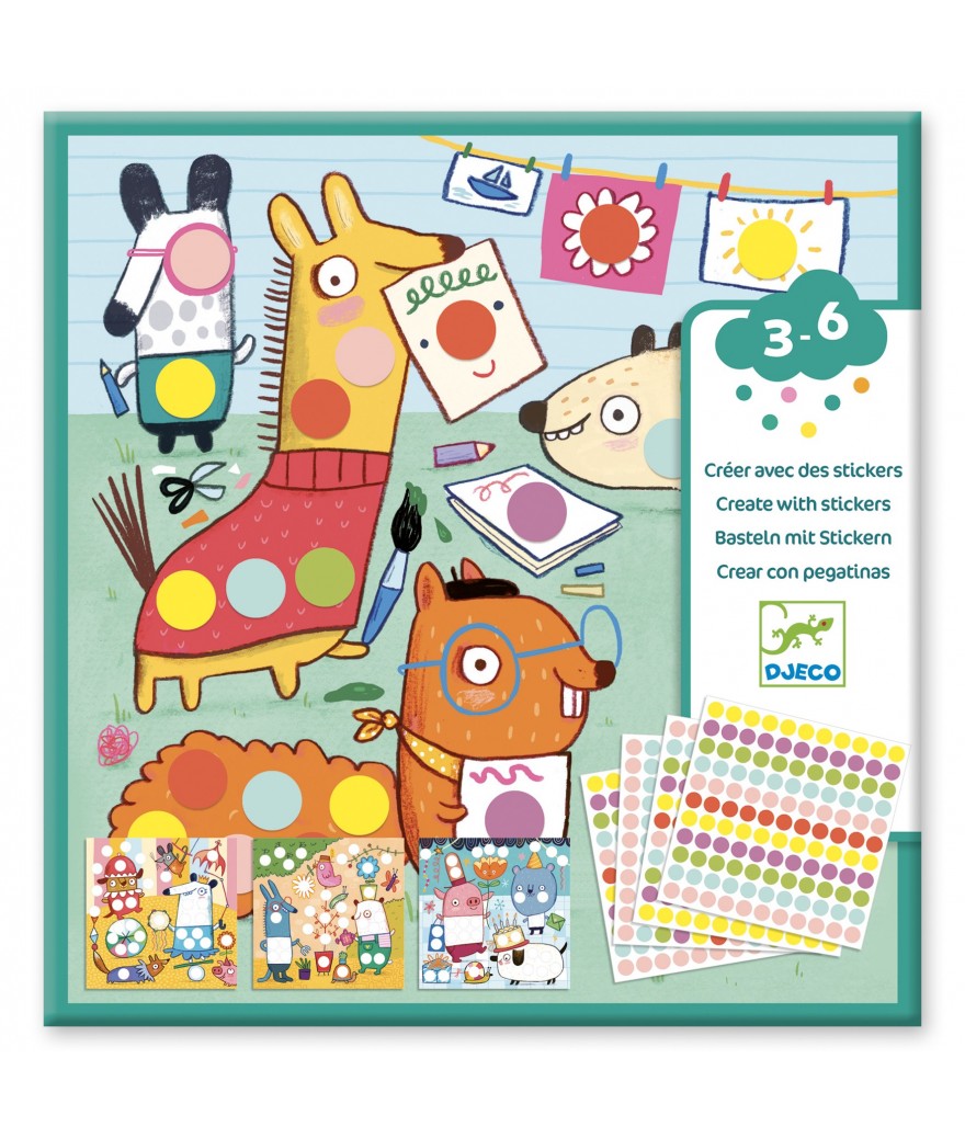 Djeco Kleuren met stickers| 3 - 6 jaar