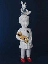 Lammers & Lammers Big rabbit wit met delftsblauw konijn