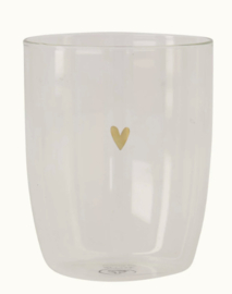 Zusss Drinkglas "Hartje" | transparant