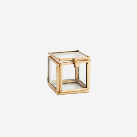 Madam Stoltz Quadratic glass box gold | vierkant glasboxje goud
