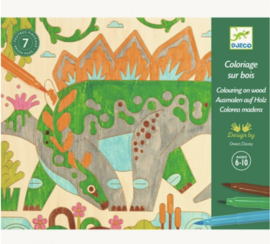 Djeco Kleuren op hout "Dino Wereld" | 6-10 jaar