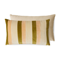 HKliving Striped velvet cushion "Fields"