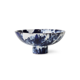 HKliving Ceramic Bowl on base "Indigo"